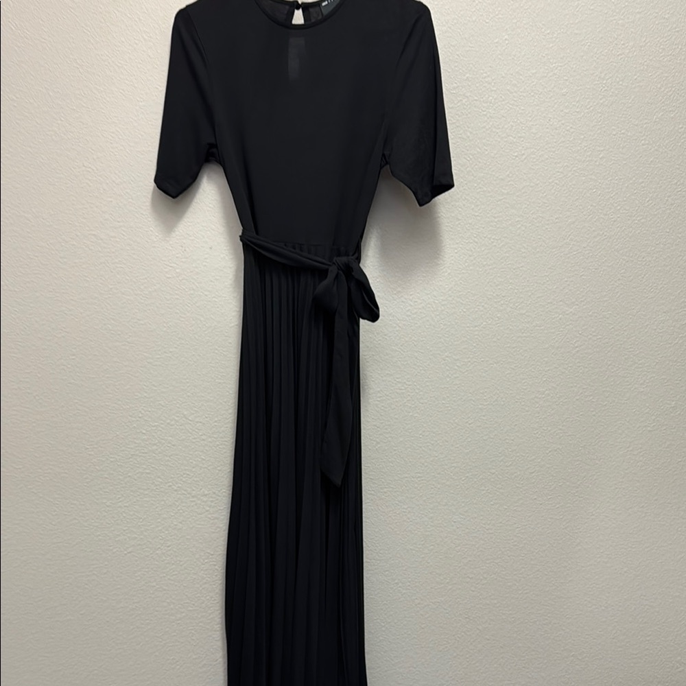 ASOS Pleated Black Maxi Dress